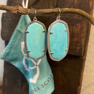 Kendra Scott Turquoise Silver Danielle Earrings